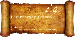Lozinberger Galamb névjegykártya